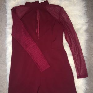 Maroon shorts romper